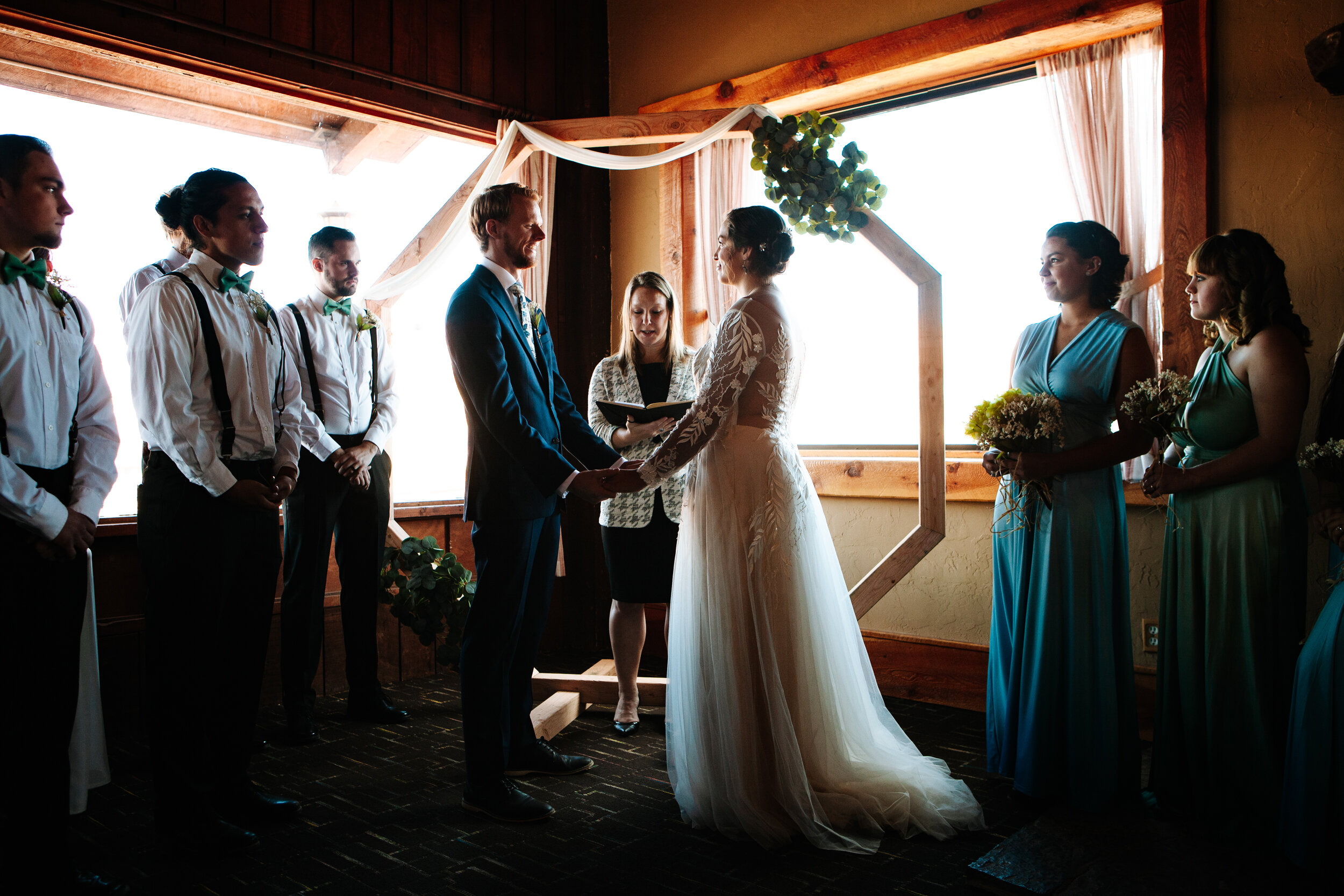 Indoor wedding ceremony near Moab, Utah.